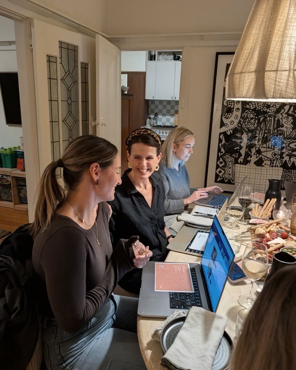 People laughing around the table